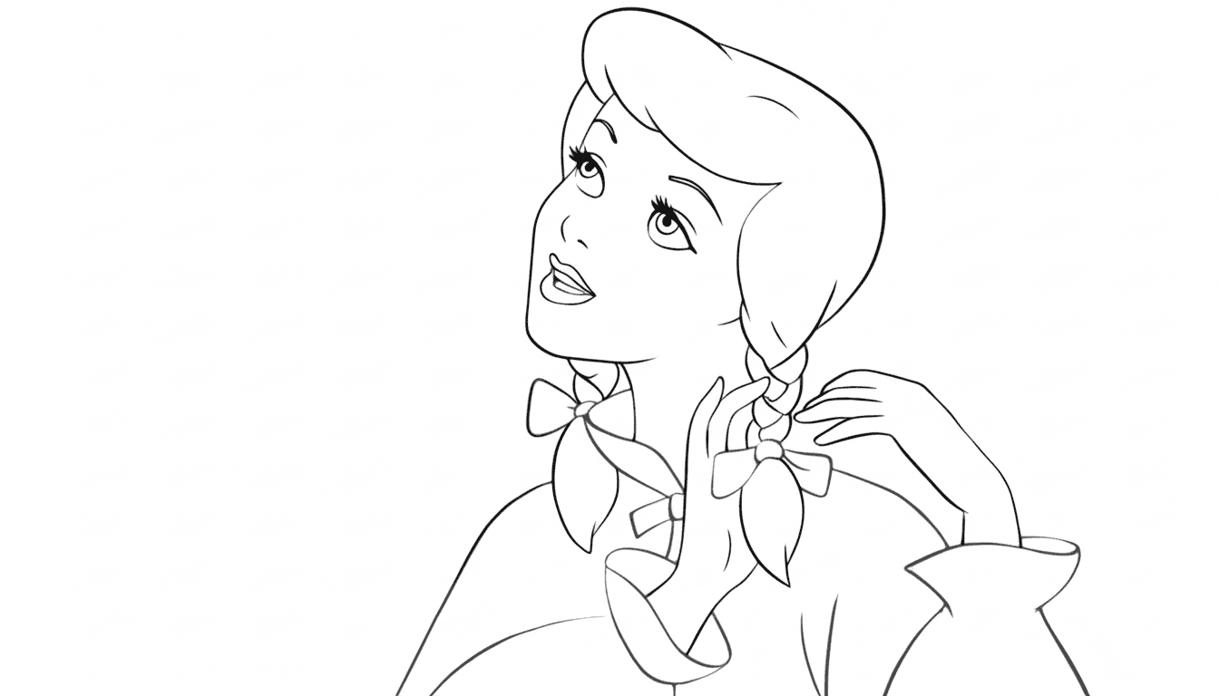 Cinderela acordando para colorir