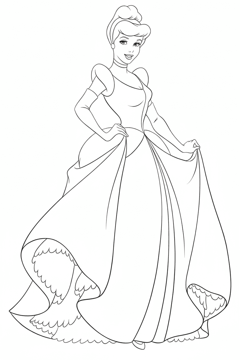 Cinderela para colorir