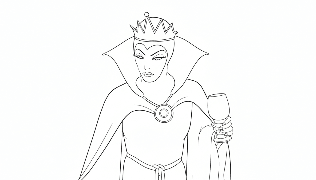 Cinderela e a rainha má para colorir