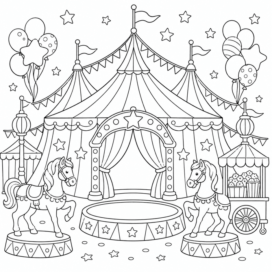 Circo para colorir
