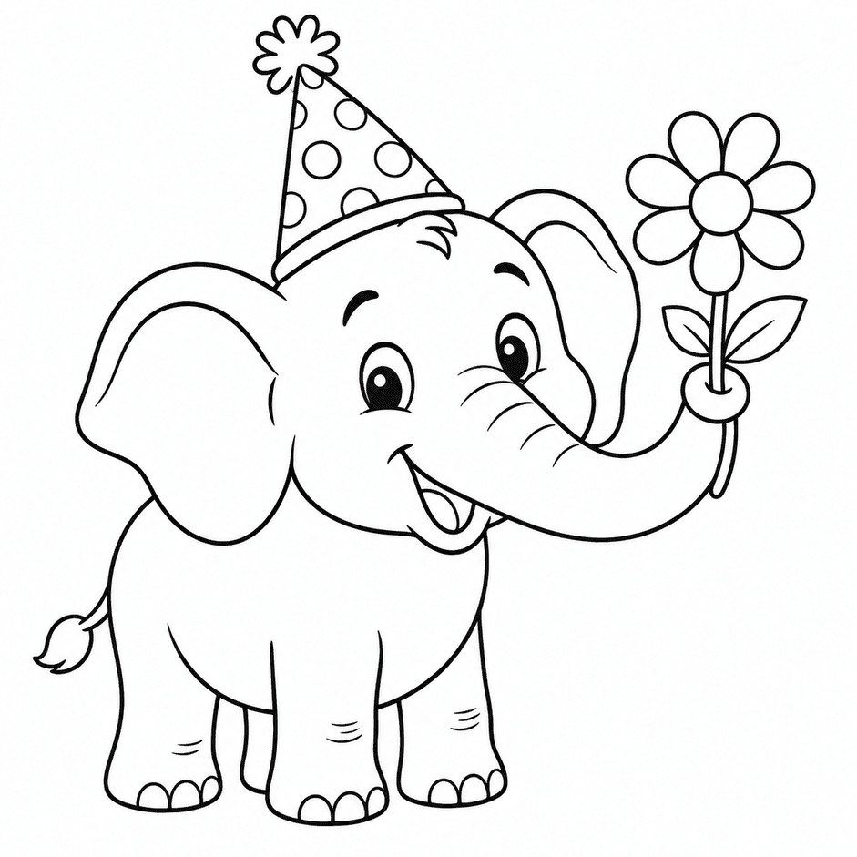 Elefante de circo para colorir