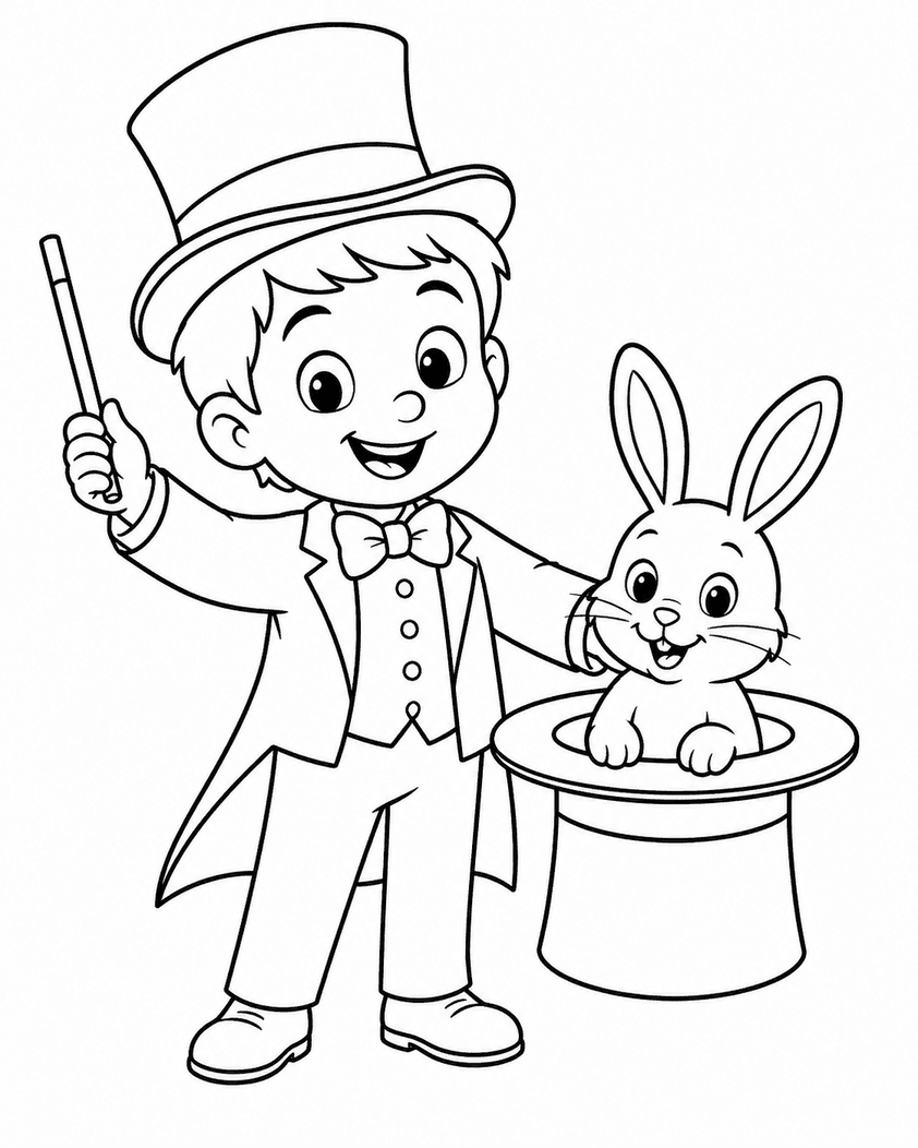 Mágico criança para colorir