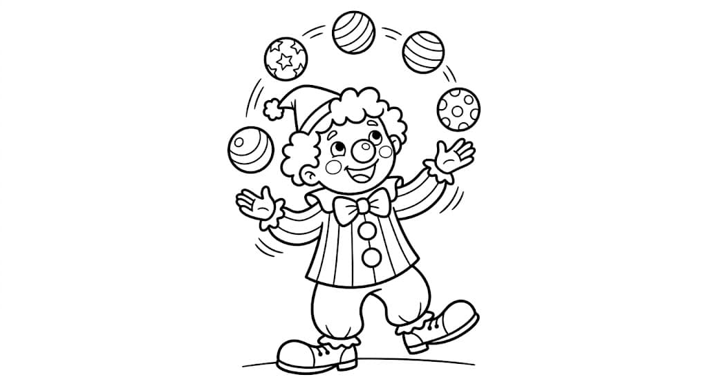 Palhaço de circo para colorir