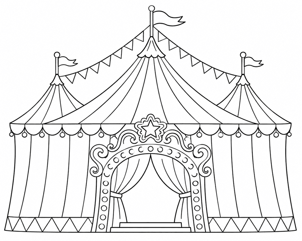 Tenda circo para colorir