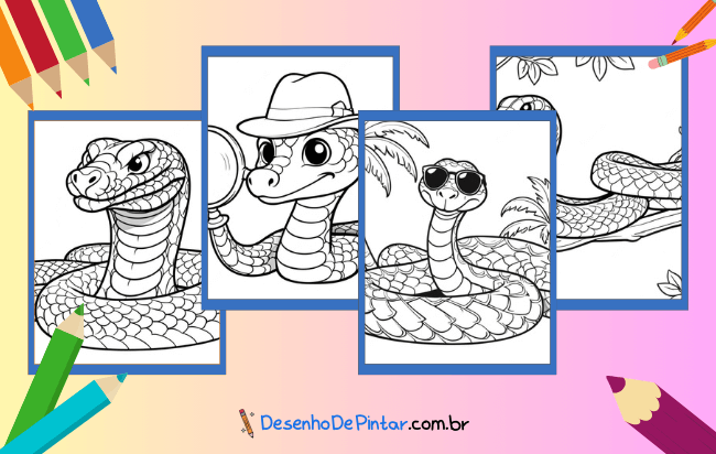 Desenhos de Cobra para colorir