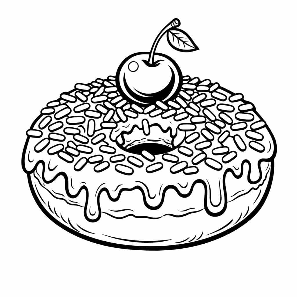 Donut de brigadeiro com granulado para colorir