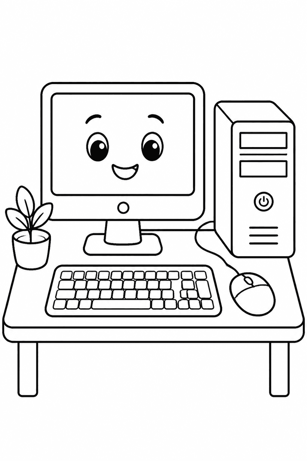 Computador de mesa para colorir
