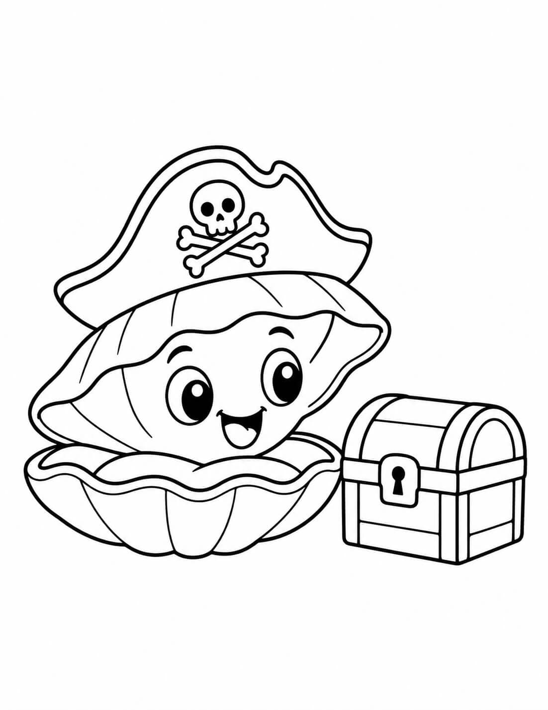 Concha pirata para colorir