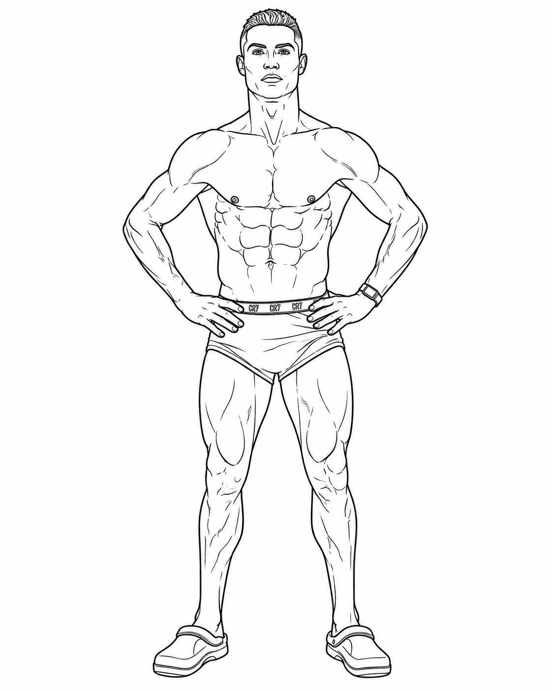 Desenho do Cristiano Ronaldo para colorir
