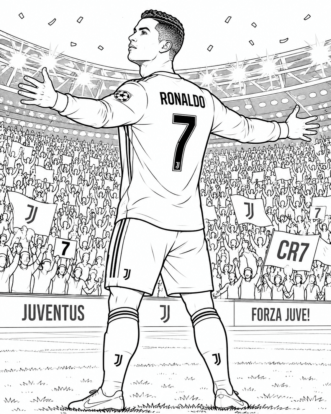 Cristiano Ronaldo na Juventus para colorir