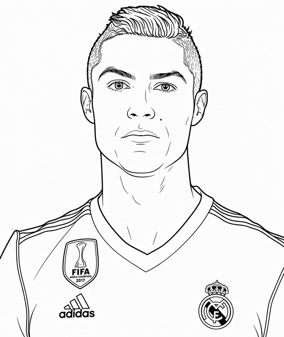 Cristiano Ronaldo no Real Madrid para colorir