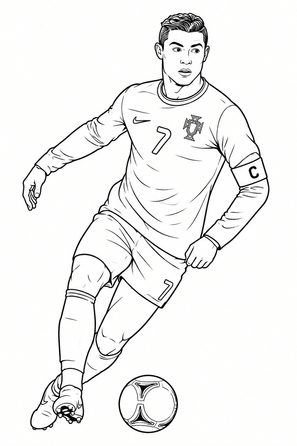 Cristiano Ronaldo na Seleção de Portugal para colorir