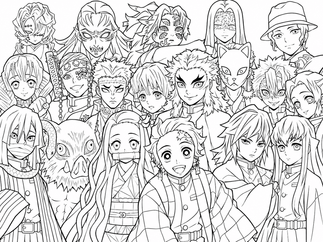 Desenho de Demon Slayer para colorir
