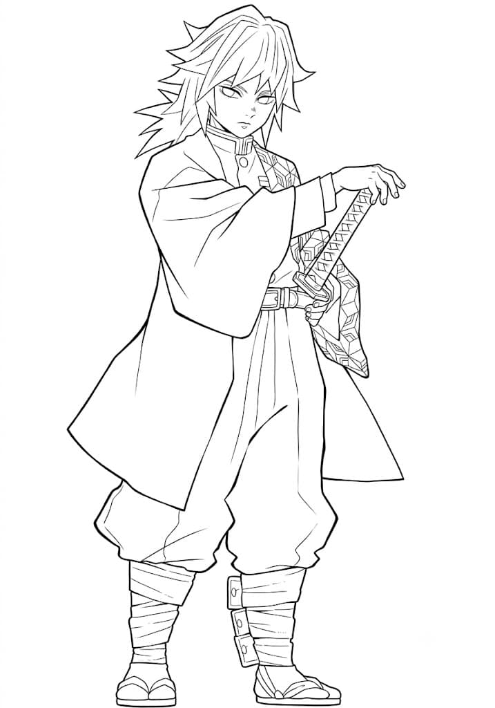 Giyu Tomioka para colorir