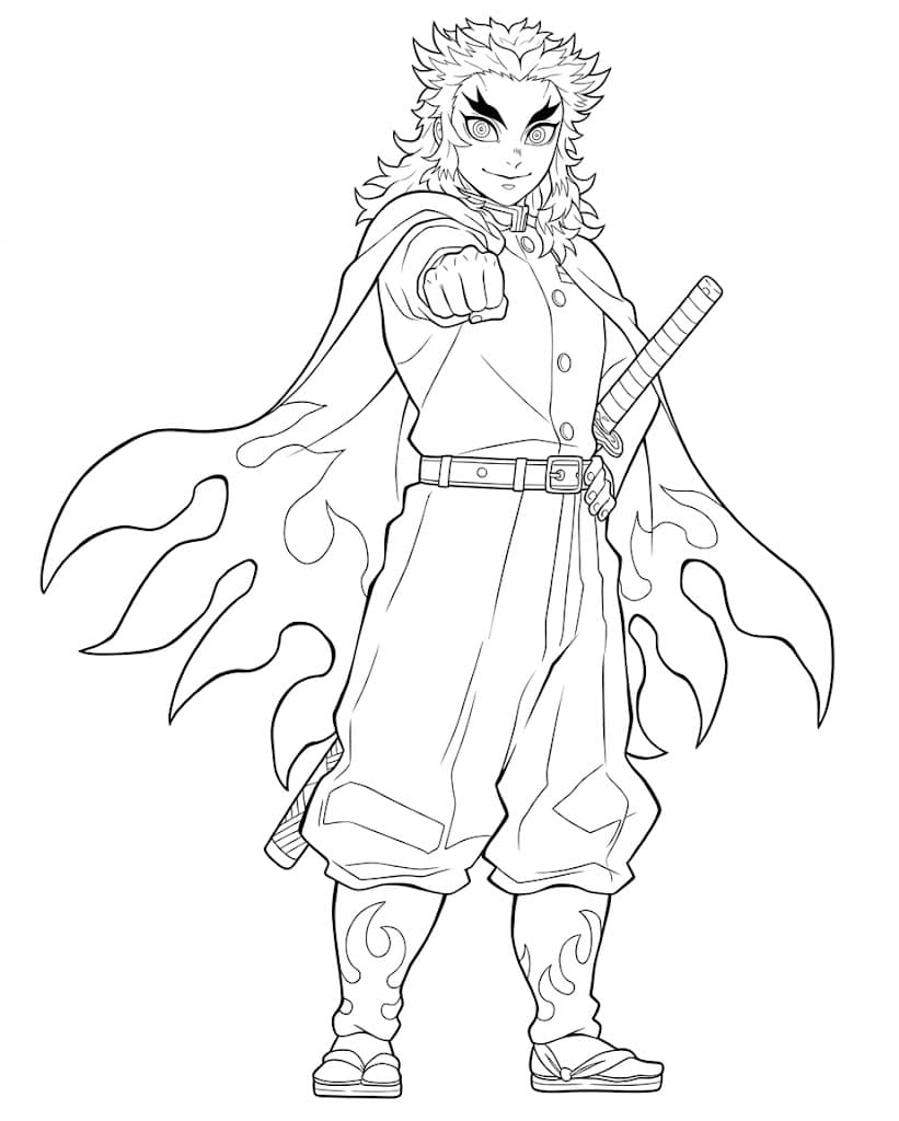 Kyojuro Rengoku para colorir
