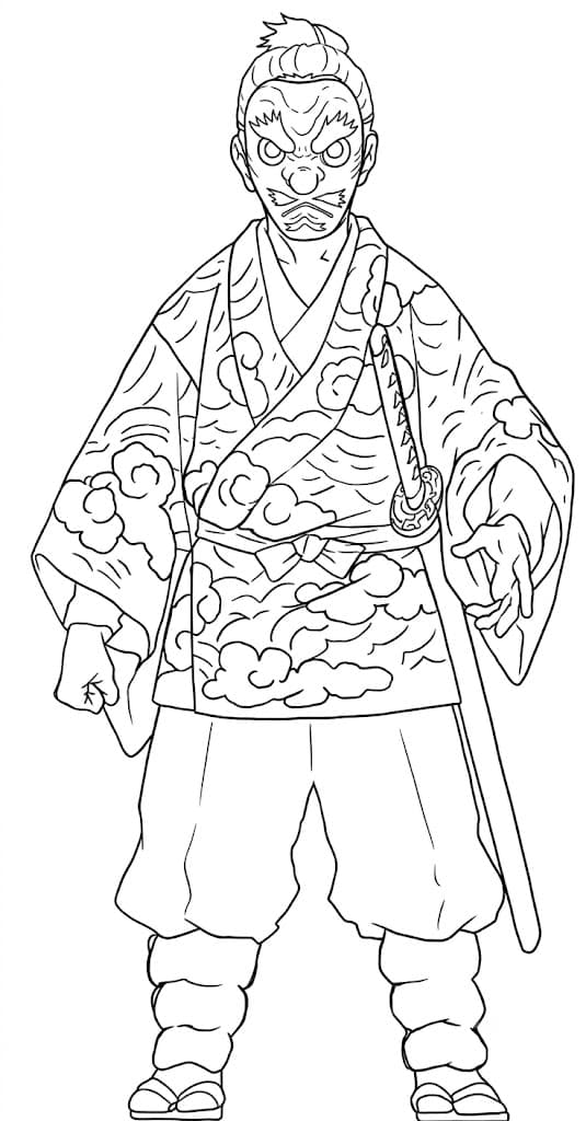 Sakonji Urokodaki para colorir