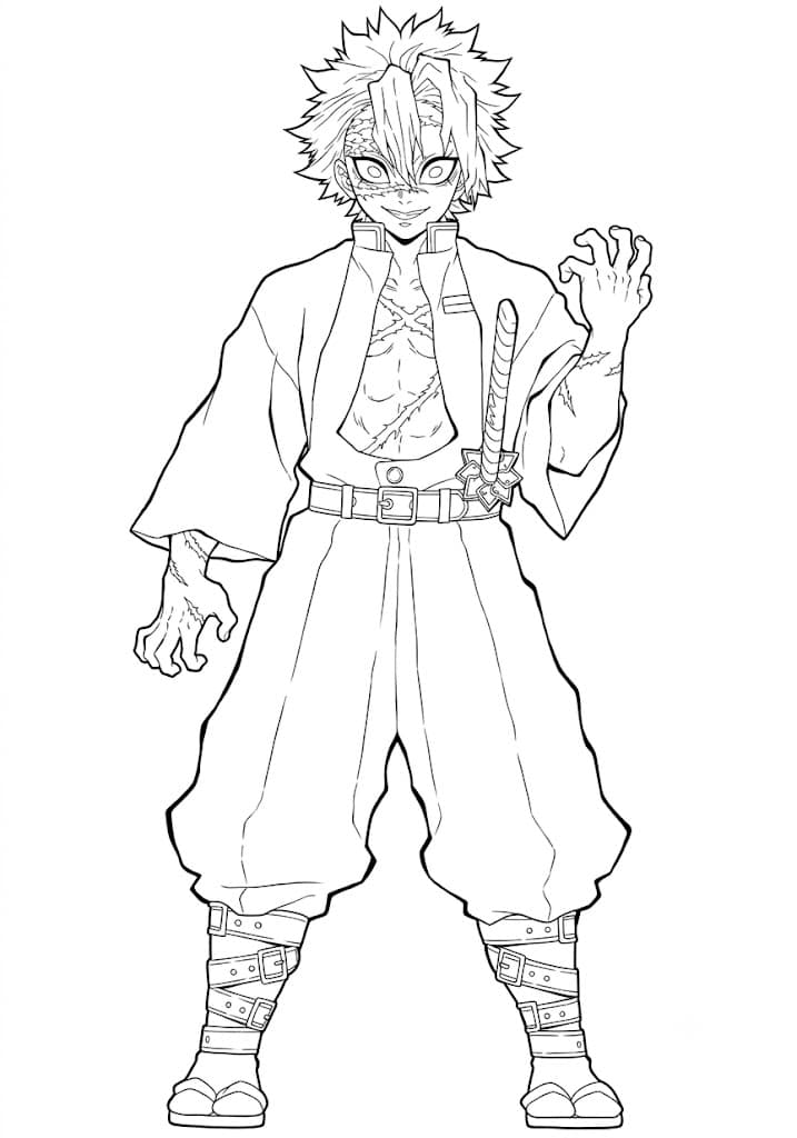 Sanemi Shinazugawa para colorir