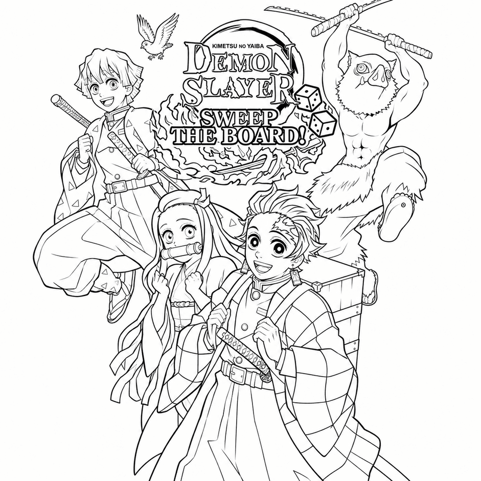 Demon Slayer Sweep the Board para colorir