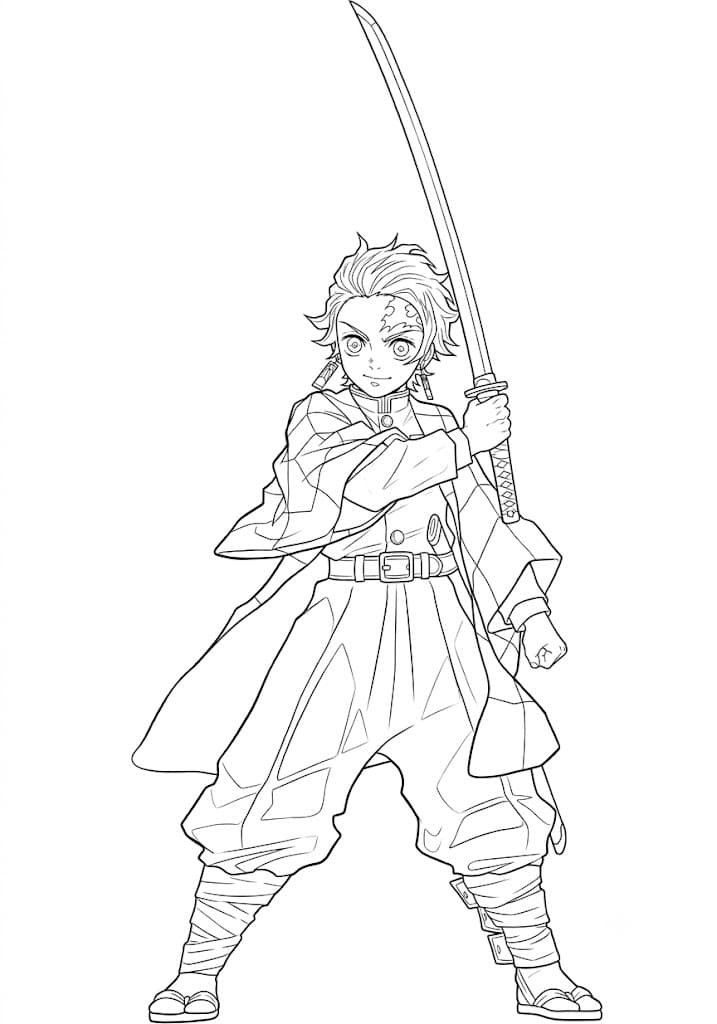 Tanjiro Kamado para colorir