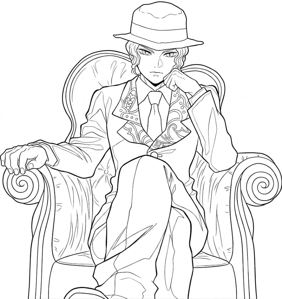 Muzan Kibutsuji desenho para colorir