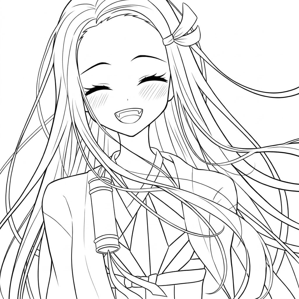 Nezuko Kamado desenho para colorir