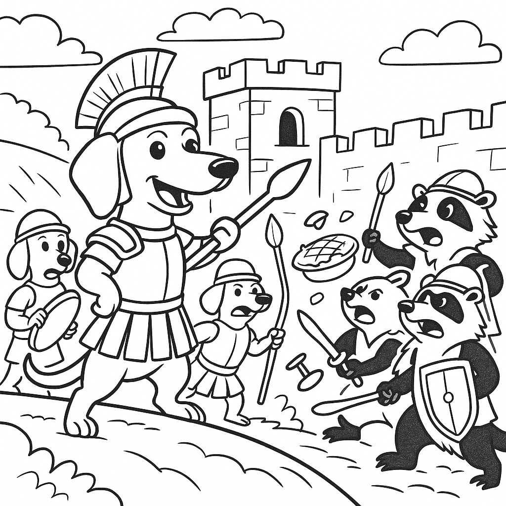 Dachshund romano contra texugos para colorir