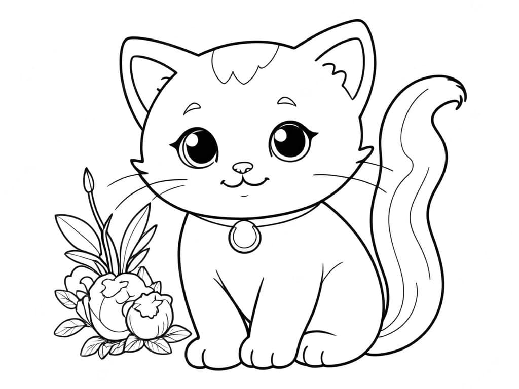 10 Desenhos de gatinho para colorir