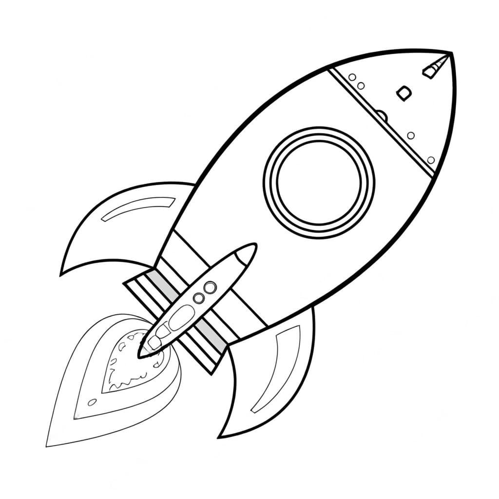 Foguete infantil para colorir