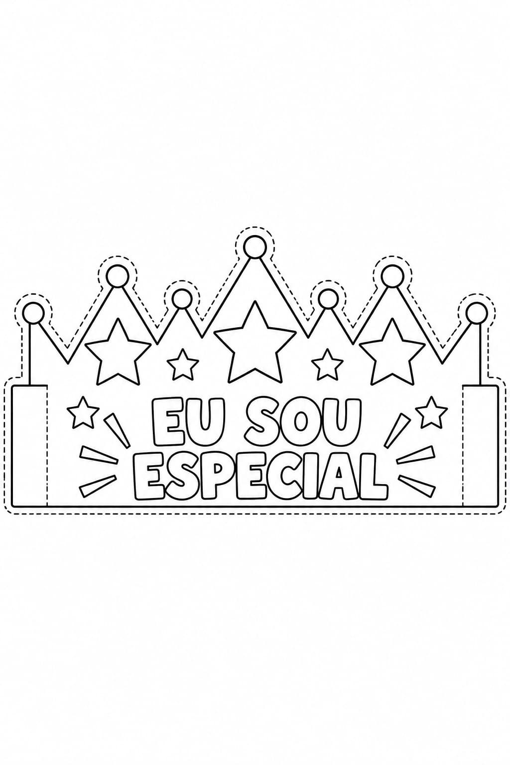 Coroa do Dia das Crianças para colorir e recortar