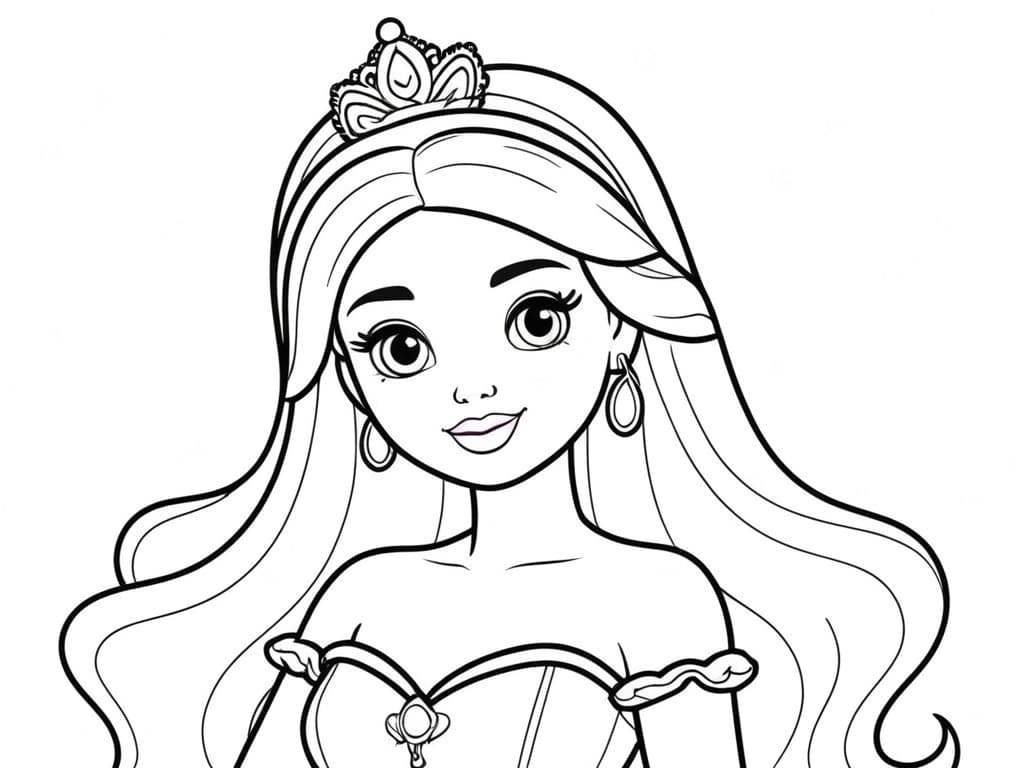Barbie princesa para colorir