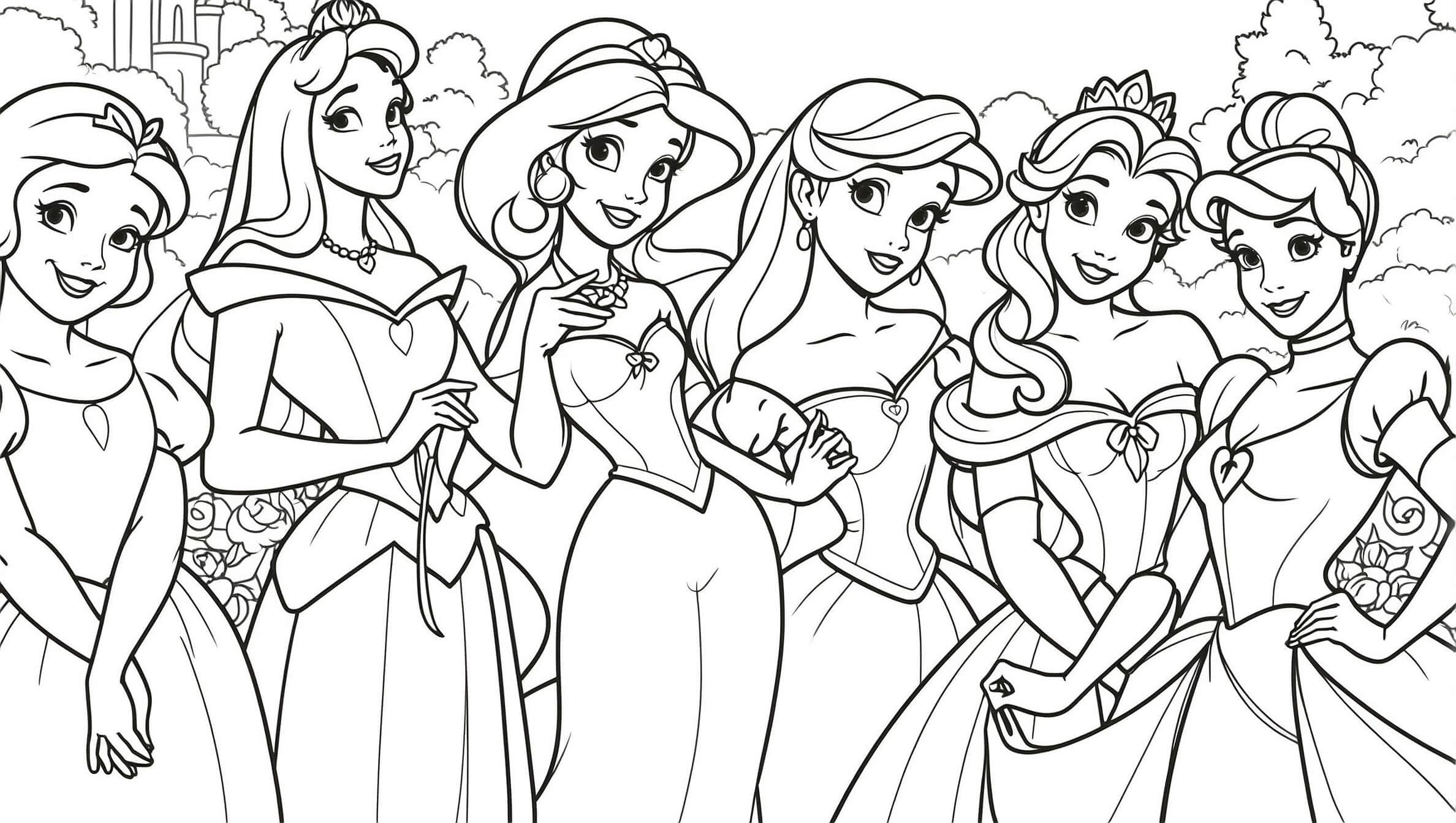 Princesas Disney para colorir