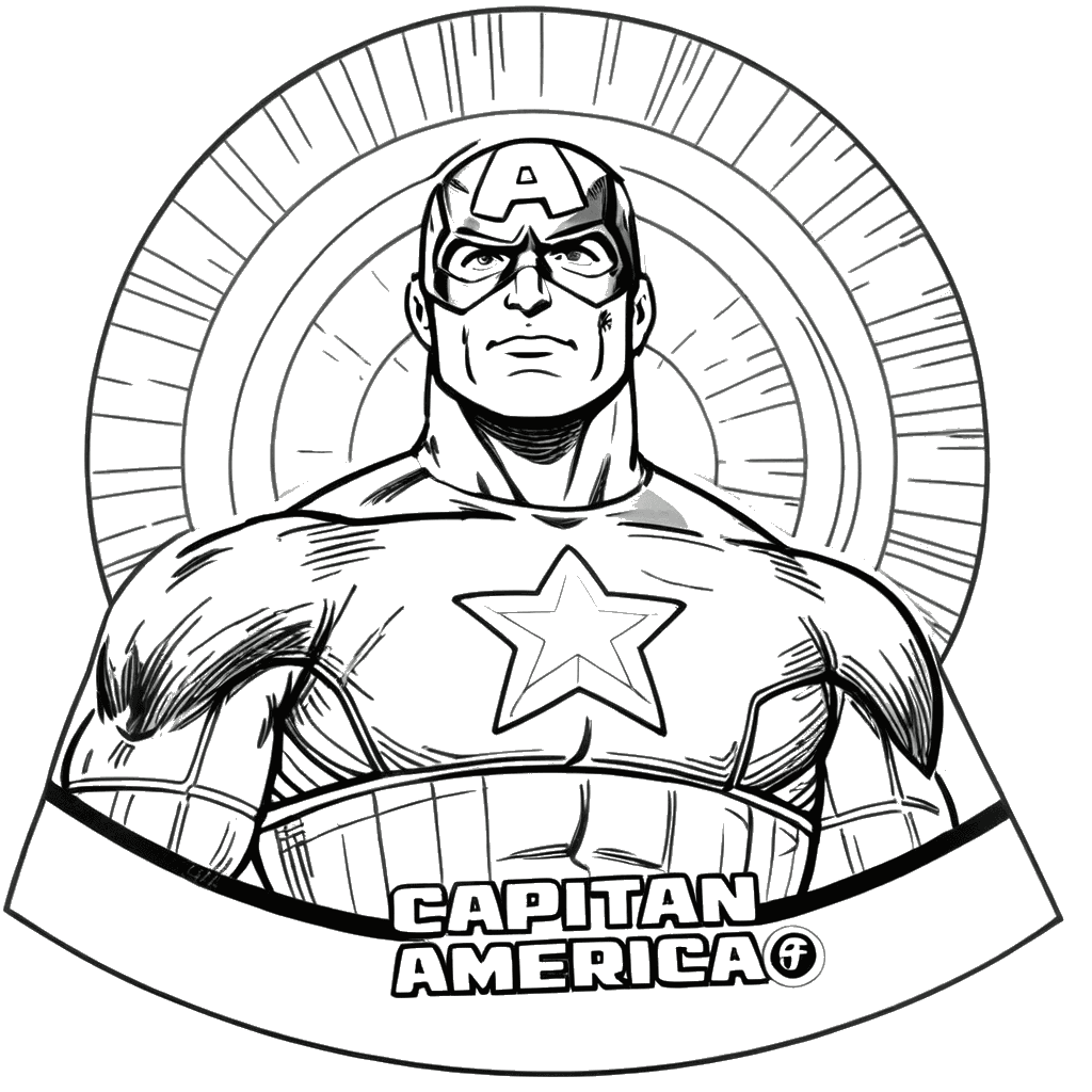 Capitao America para colorir