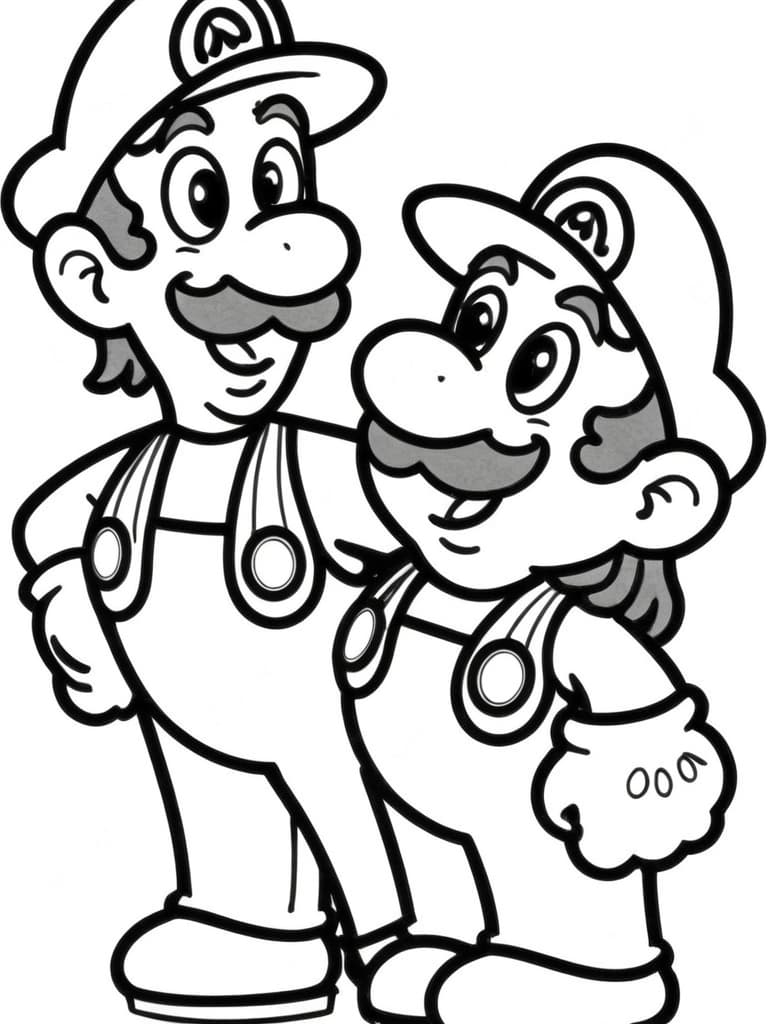 Mario e Luigi para colorir