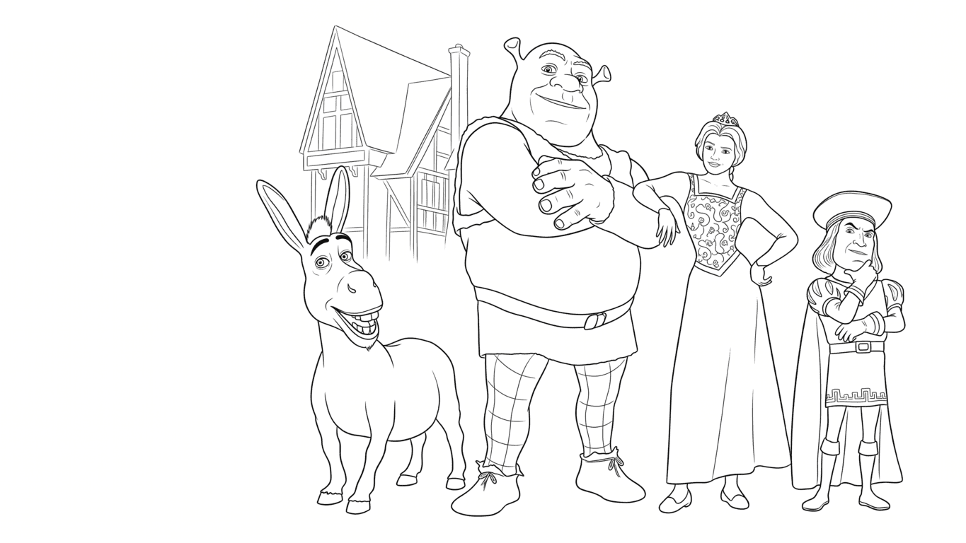 Personagens de Shrek para colorir