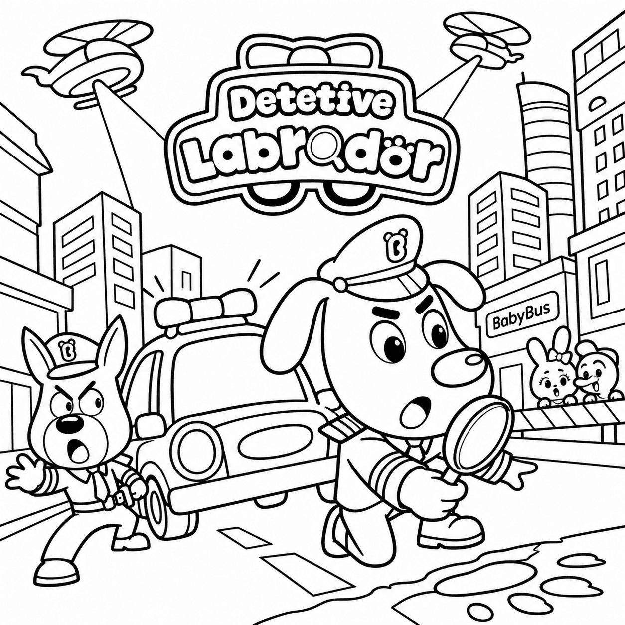 Detetive Labrador para colorir