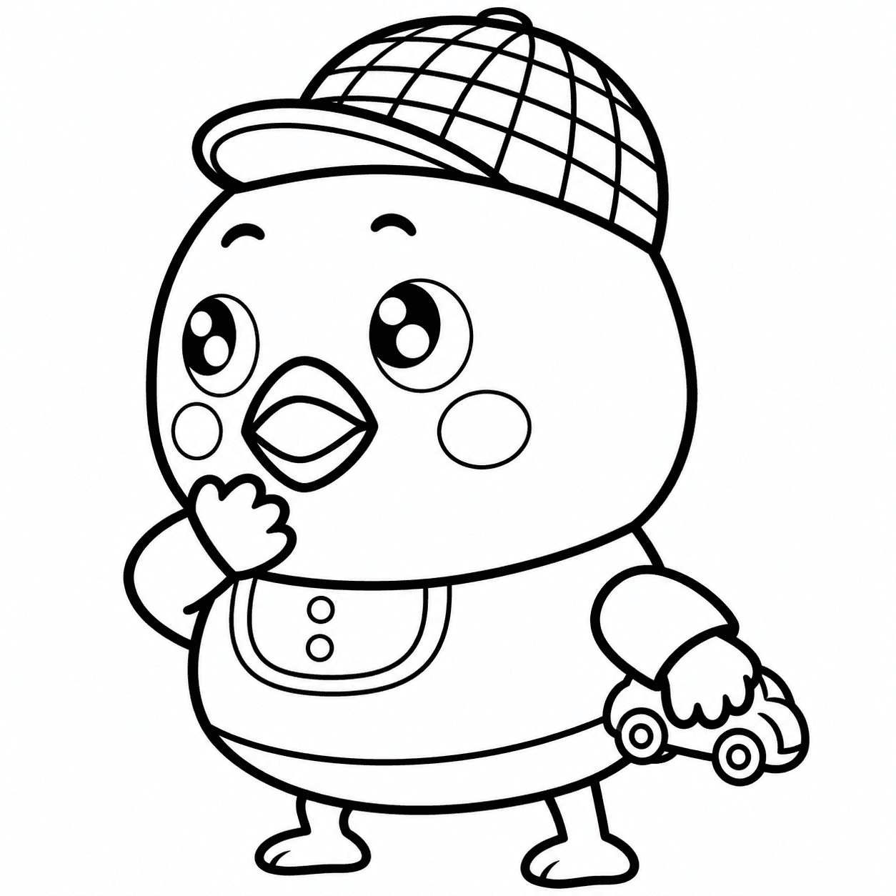 Pintinho detetive para colorir