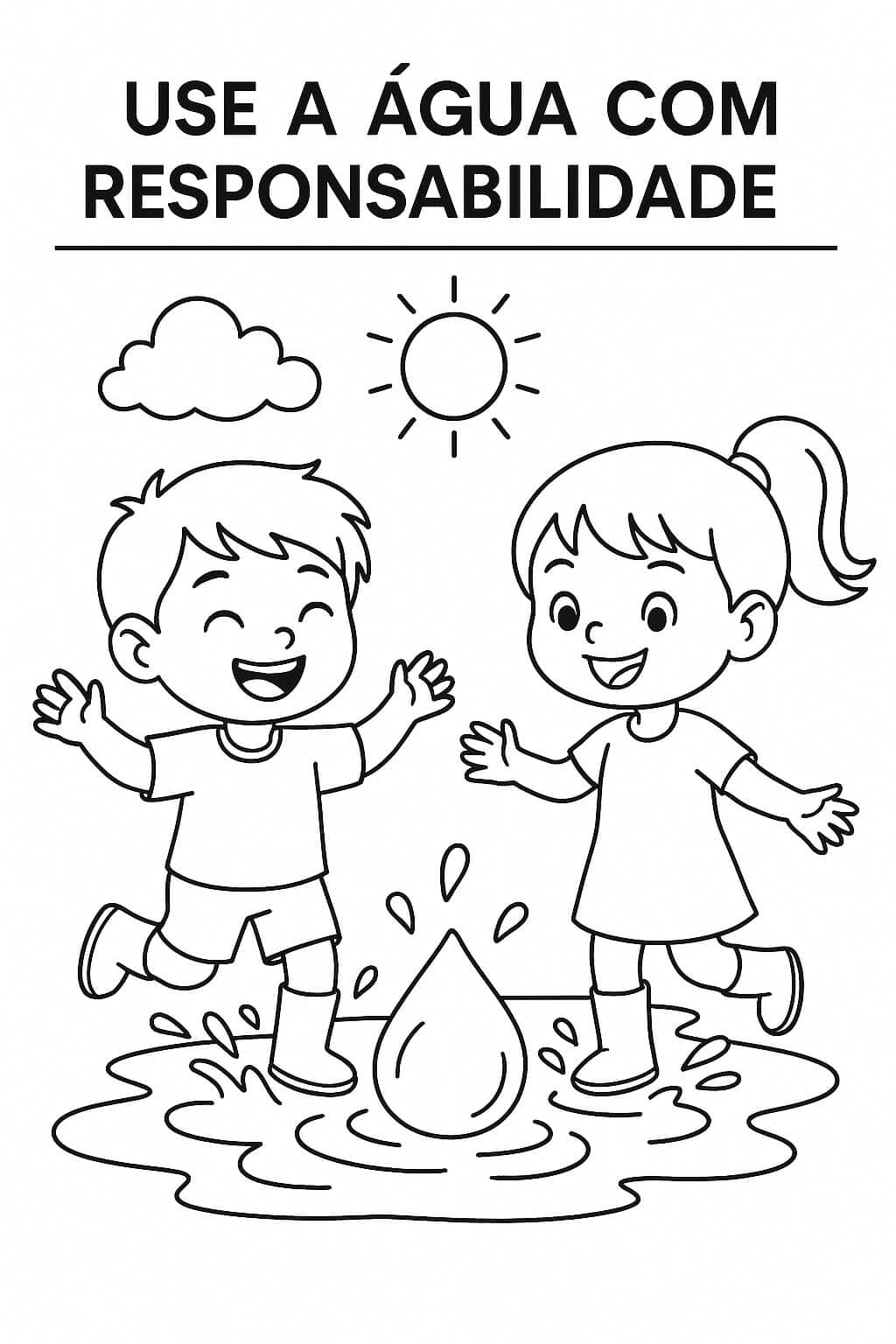 Use a água com responsabilidade para colorir