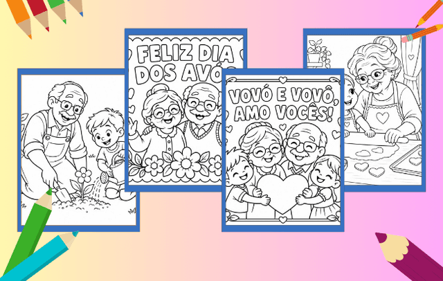 Dia dos Avós para Colorir