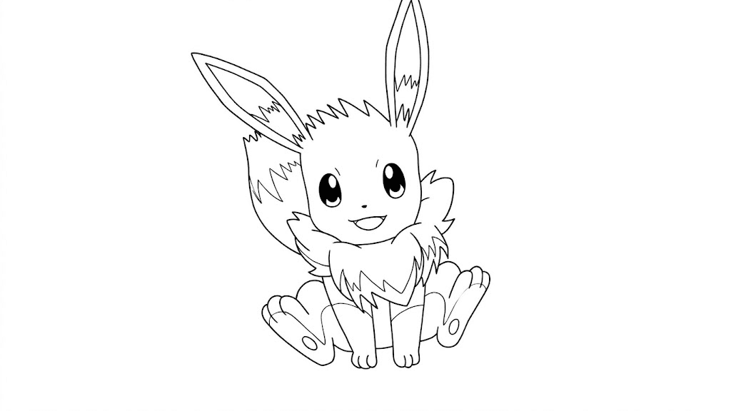 Eevee brincando para colorir