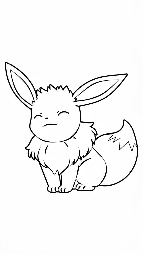Eevee sorrindo para colorir