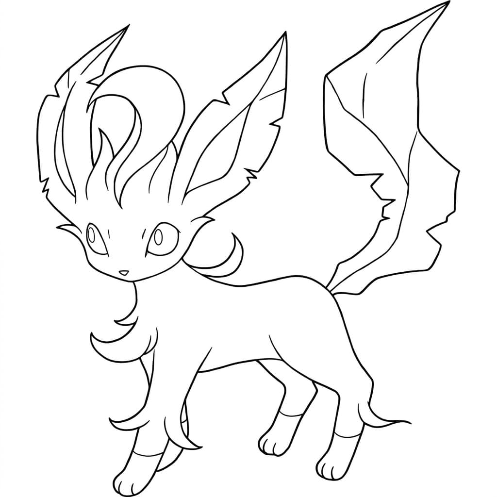 Leafeon para colorir