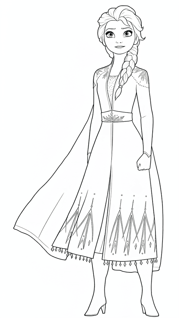 Desenho da Elsa para colorir