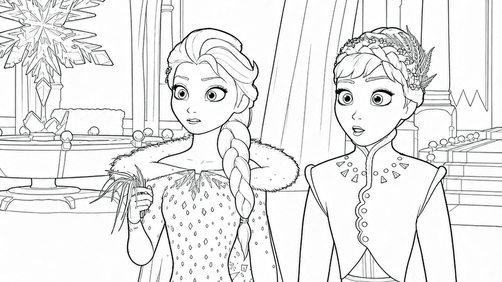Elsa em Frozen 2 para colorir