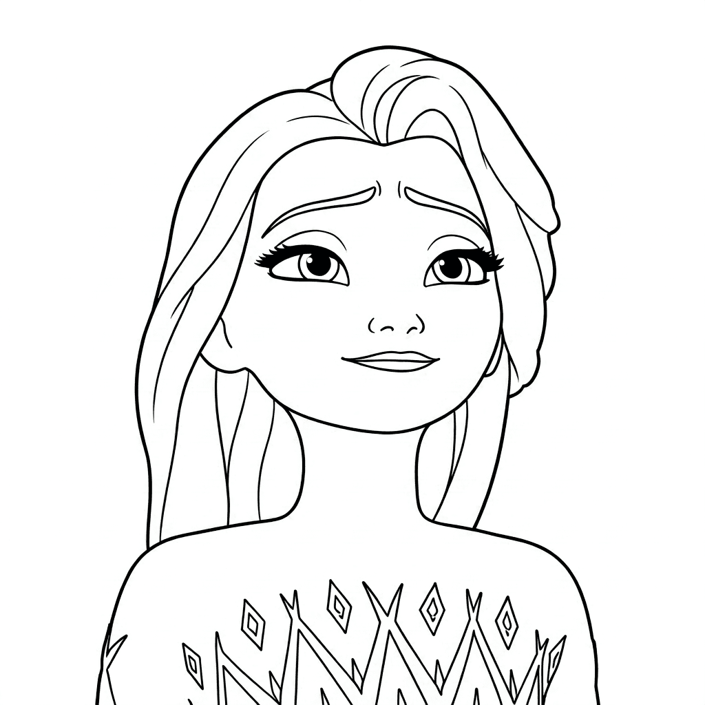 Rosto da Elsa para colorir