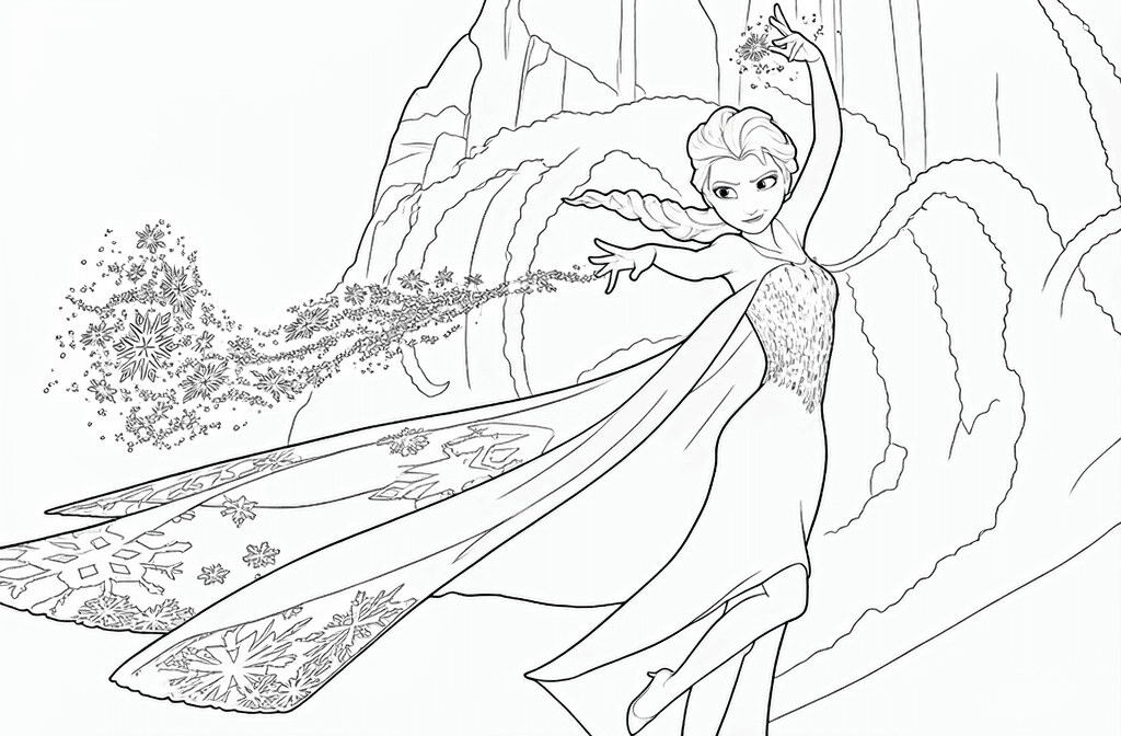 Princesa Elsa para colorir