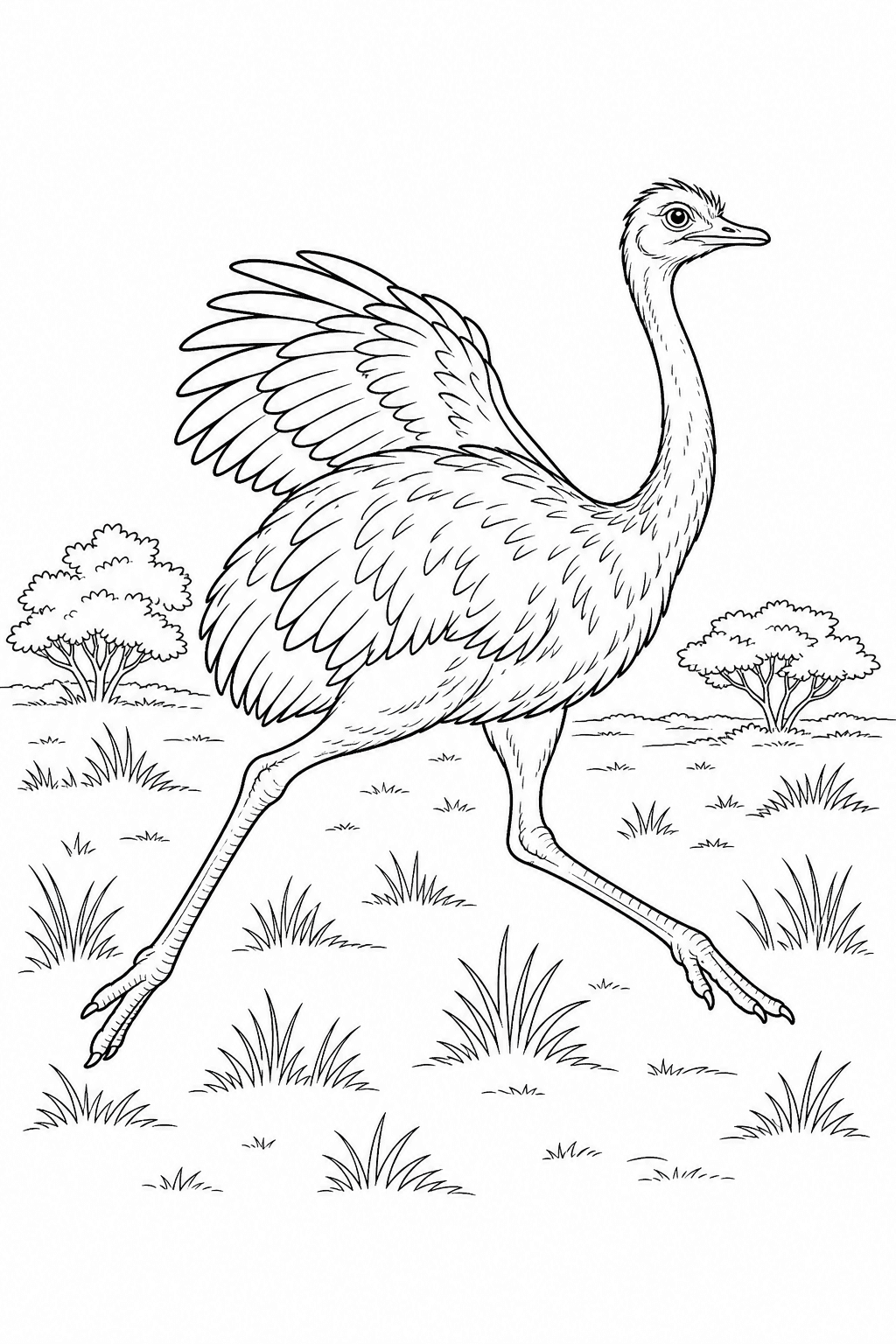 Ema correndo para colorir