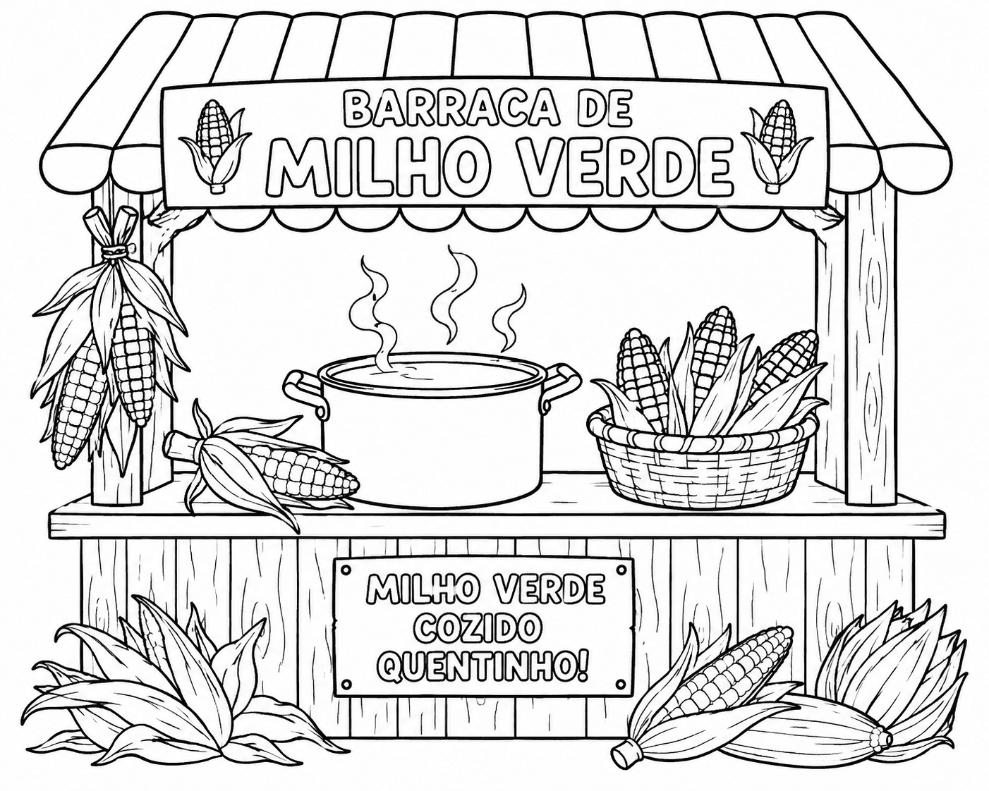 Barraca de milho para colorir