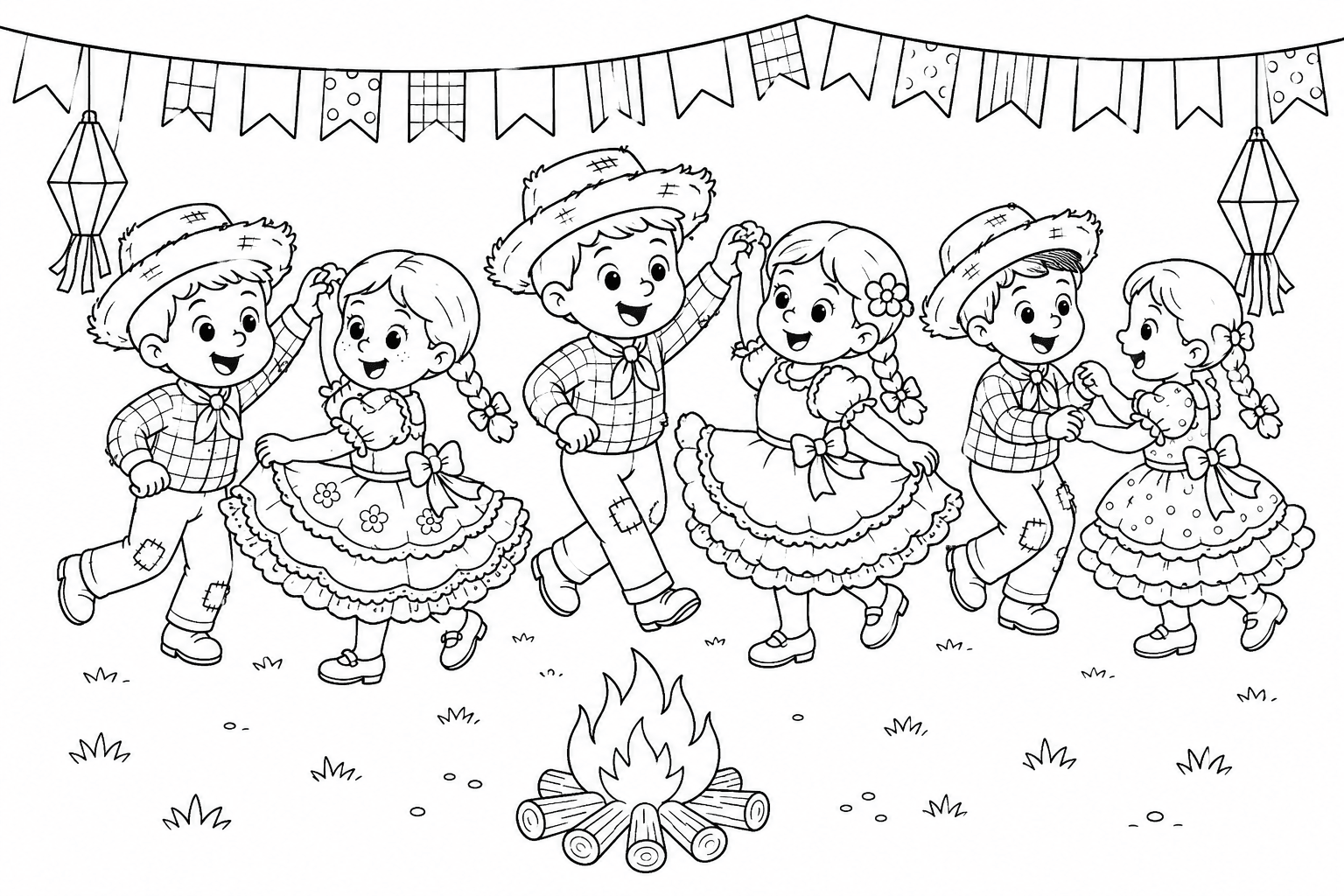 Festa Junina para colorir