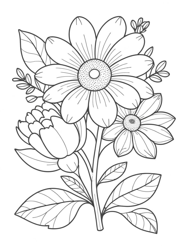 Flores para colorir