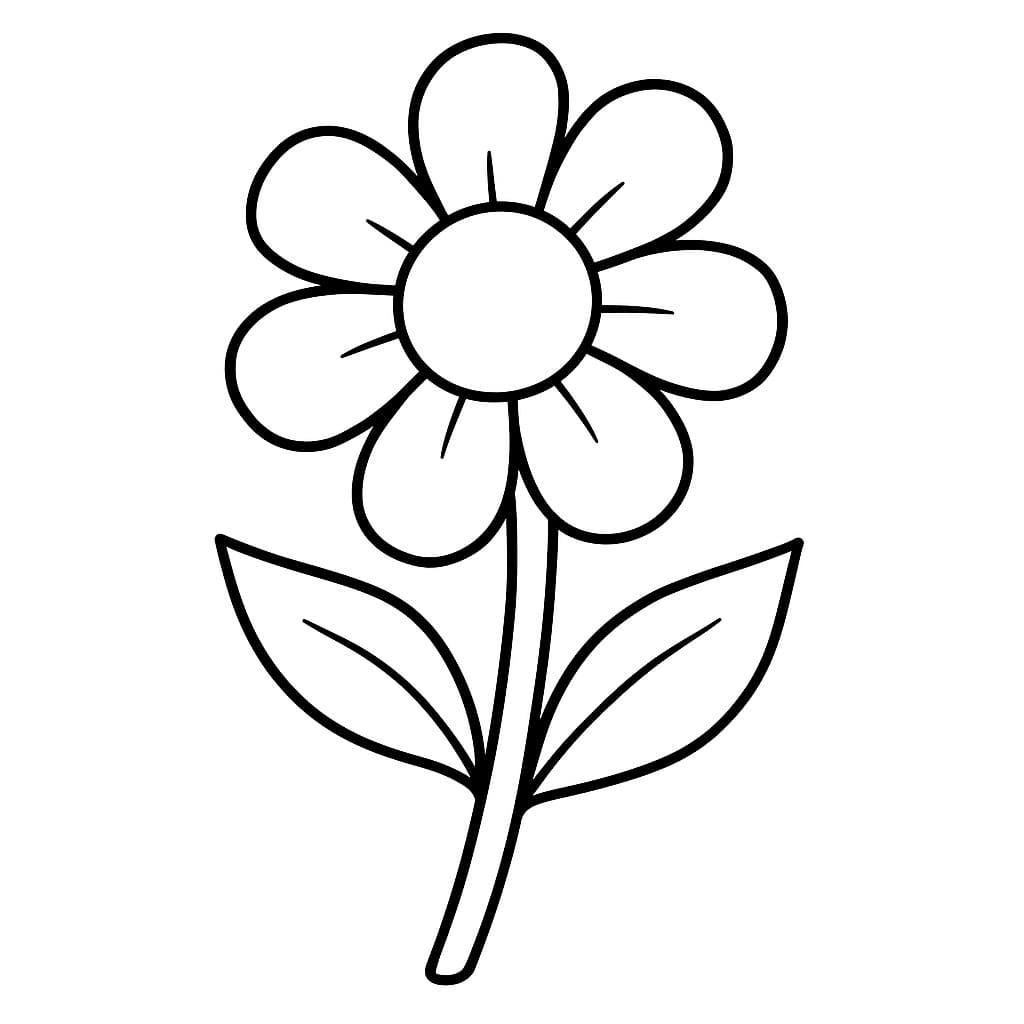 Flor simples para colorir
